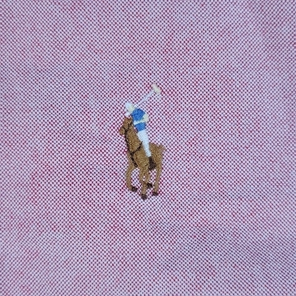 Ralph Lauren Button Down Shirt Mens XXL Pink Red Classic Fit Flesh Pony Holiday - Picture 3 of 10